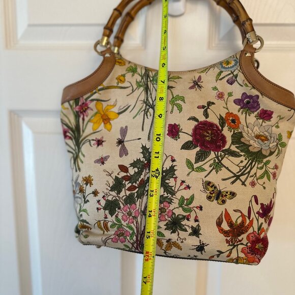 Gucci Flora Bamboo Handbage-VGUC - Picture 6 of 8